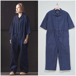 CASEY CASEY Fabiano Jumpsuit Distressed Steel Navy Blue Utility Minimalist sz S